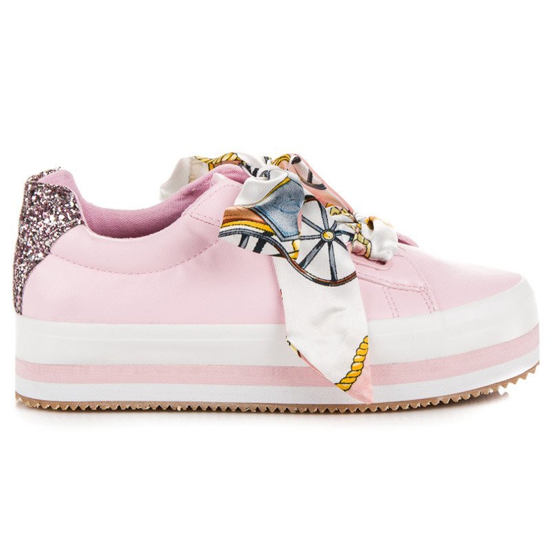 Vices Snygga sneakers på skruvstädplattformen rosa