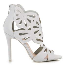 Vices Eleganta sandaler med skruvstycken ovandel grå