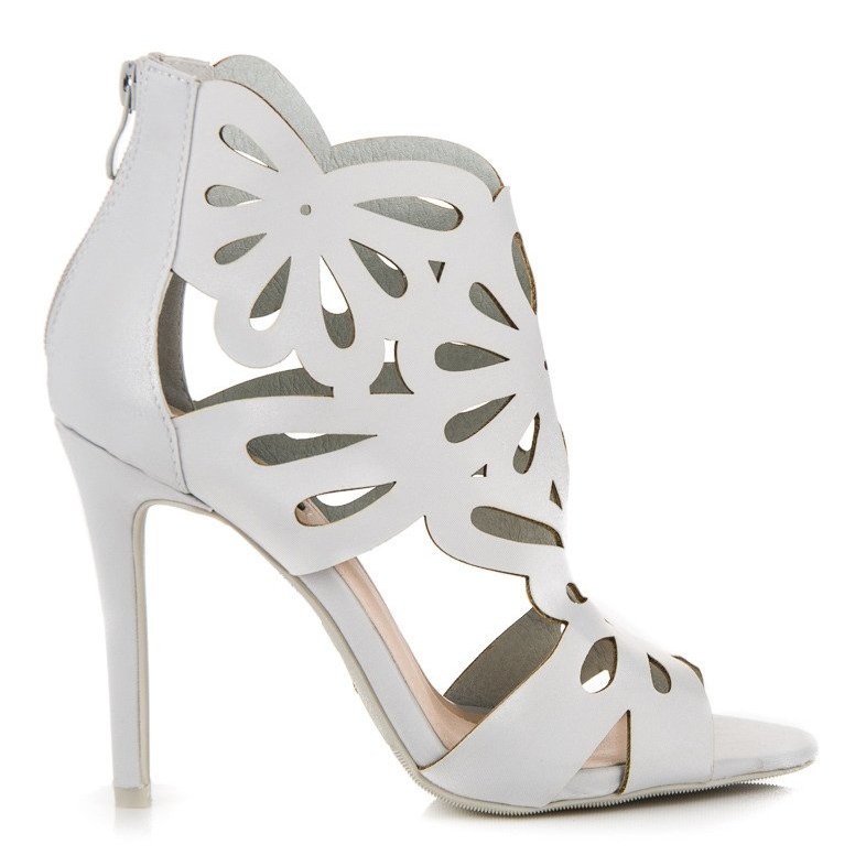 Vices Eleganta sandaler med skruvstycken ovandel grå