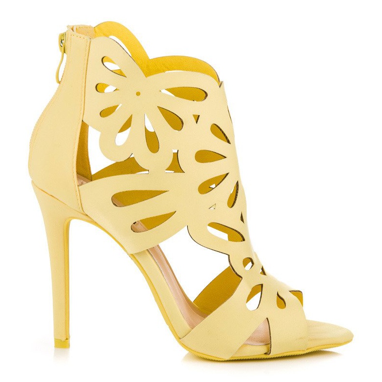 Vices Eleganta sandaler med skruvstycken ovandel gul