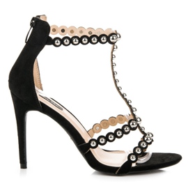 Svarta mockasandaler