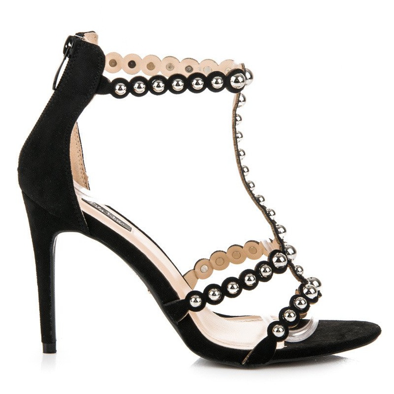 Svarta mockasandaler