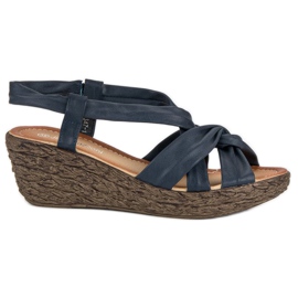 Slip-on sandaler blå