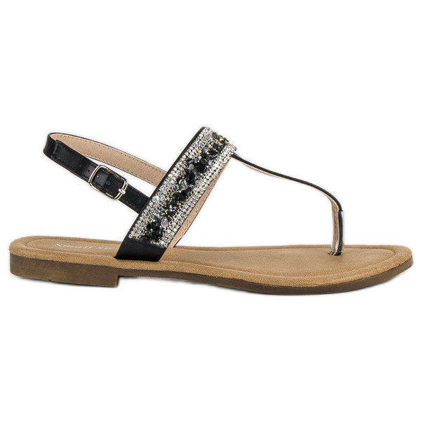 Small Swan Svarta sandaler av flip-flops