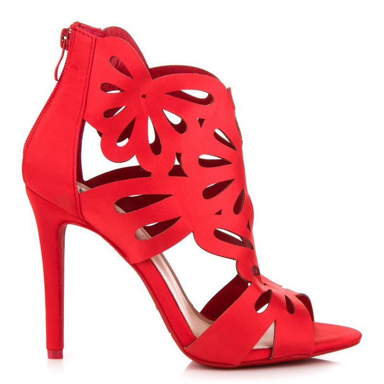 Vices Eleganta sandaler med skruvstycken ovandel röd