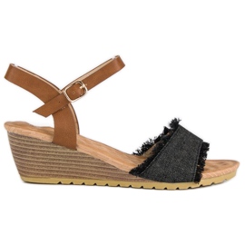 Bekväma kilasandaler brun