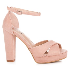 Seastar Bekväma högklackade sandaler rosa