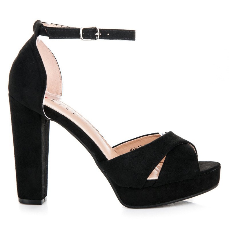 Seastar Bekväma högklackade sandaler svart