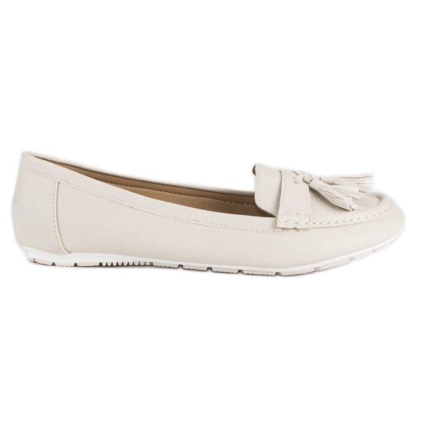 Tullo Beige mockasiner med fransar