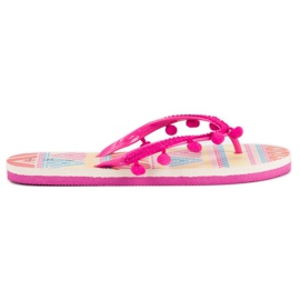 Ax Boxing Flipflops med pompoms rosa