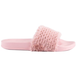 Erynn Rosa flipflops med päls