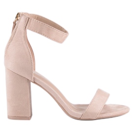 Sandaler med dragkedja i mocka brun