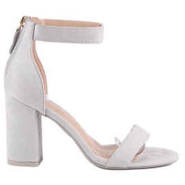 Sandaler med dragkedja i mocka grå