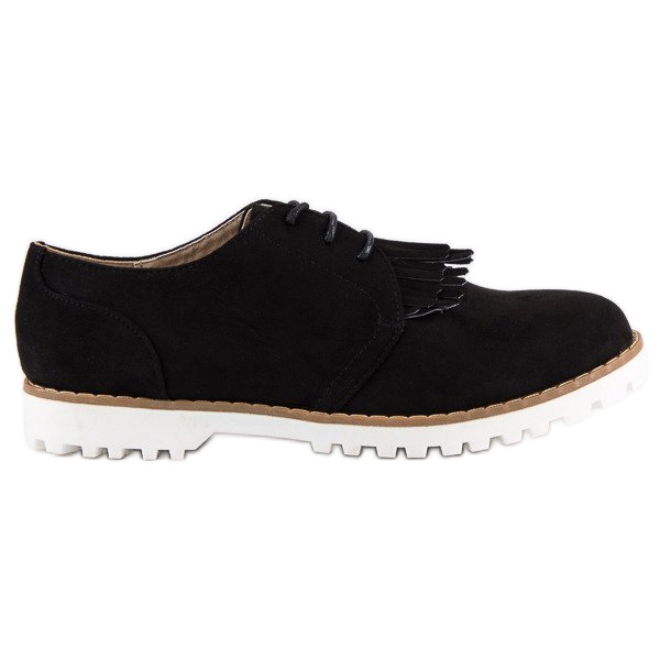 Uppknutna bohoskor i mocka svart