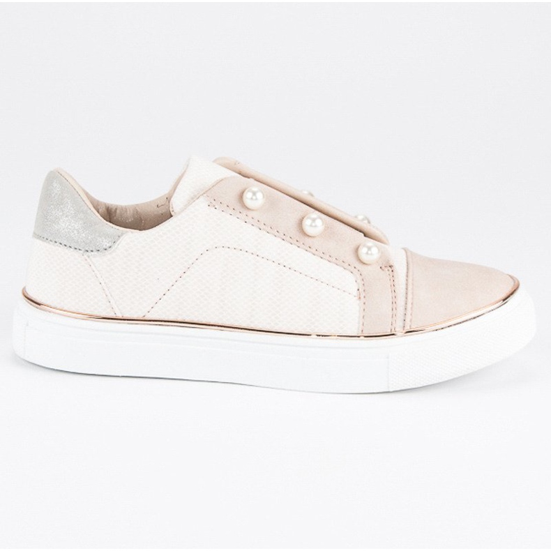 Sneakers med pärlor brun