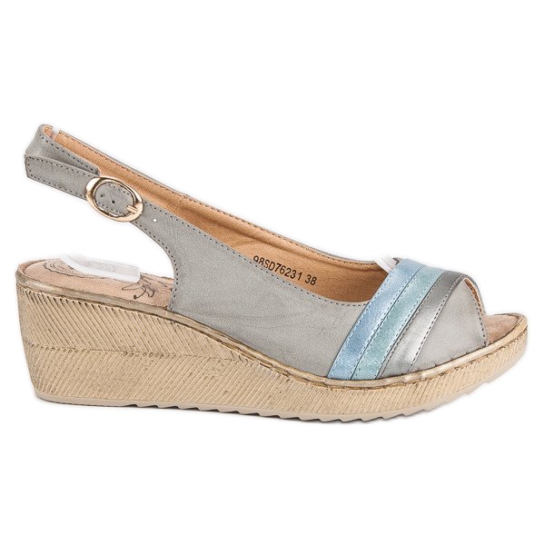 Bekväma kilasandaler grå