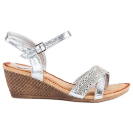 Fama Sandaler med ornament grå