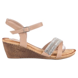 Fama Sandaler med ornament brun