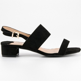 Fama Lågklackade sandaler svart
