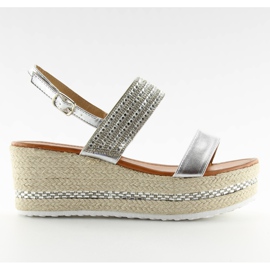 Silver GG-5 espadrillesandaler på kilar grå