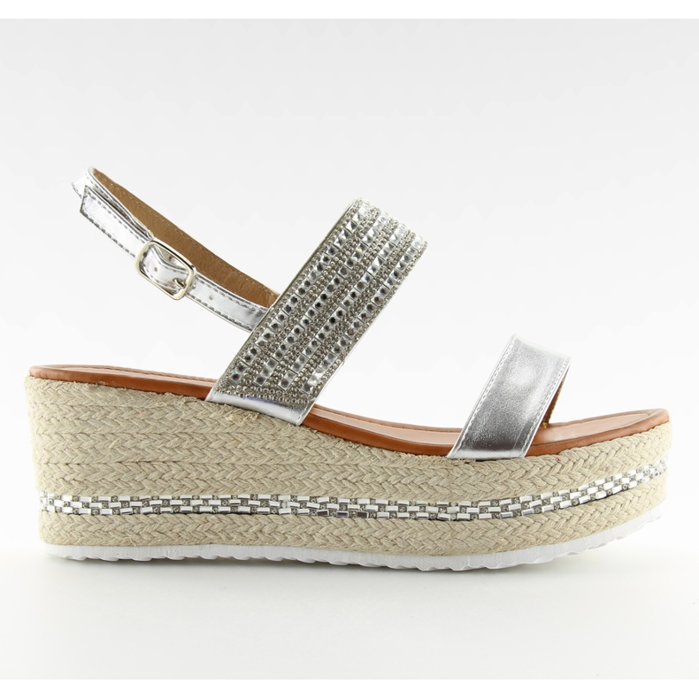 Silver GG-5 espadrillesandaler på kilar grå