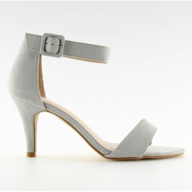 Sandaler på låga klackar grå BL0763