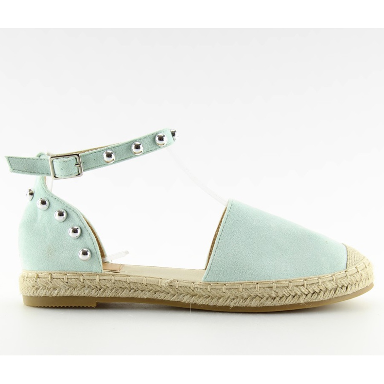 Gröna Espadrillos med dubbar A636-ESP-1 Grön blå