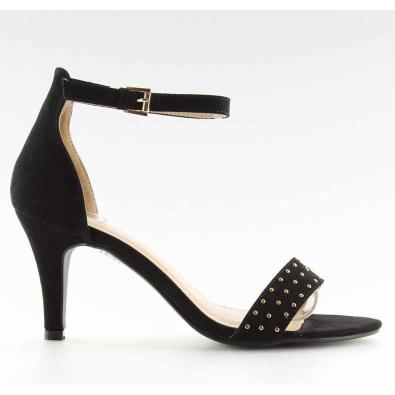 Sandaler på en bekväm klack svart BL0764