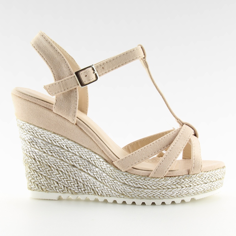 Rosa sandaler, espadrillor på kilar, rosa 680-30 Rosa