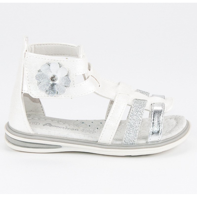 American Club Sandaler med en amerikansk blomma vit