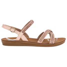 American Club Sandaler med amerikanska utsmyckningar rosa