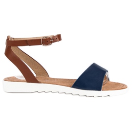 American Club Amerikanska sandaler med spänne blå