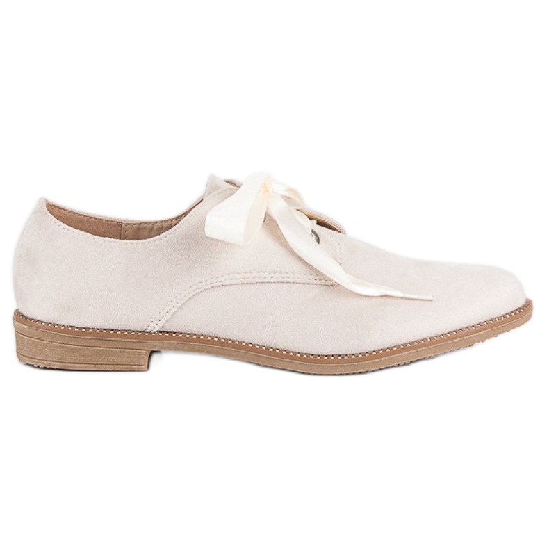 Skor med satinband brun