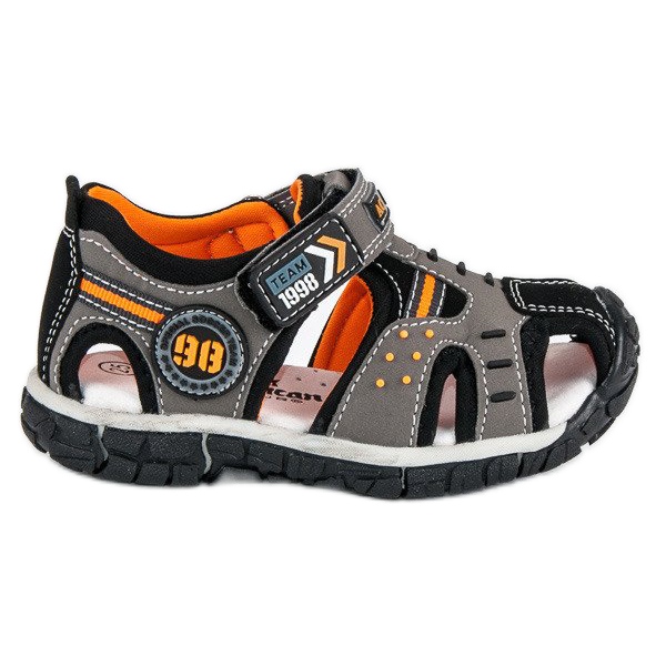 American Club Stängda pojke amerikanska sandaler grå