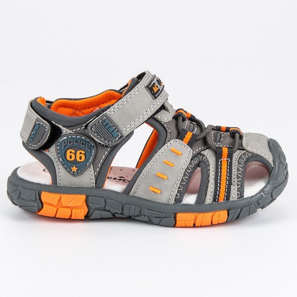 American Club Velcro amerikanska sandaler grå