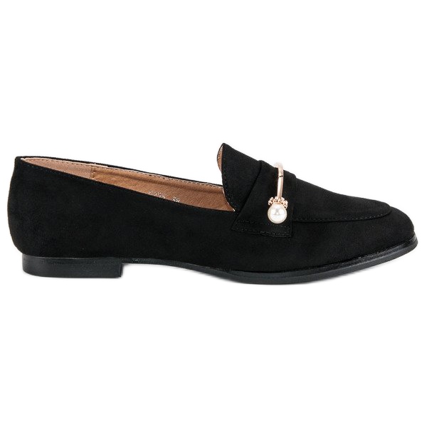 Svarta brogues med pärlor