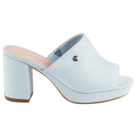 Milaya Tofflor på stolpen blå