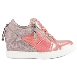 Kylie Fashionabla wedge sneakers rosa