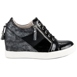 Kylie Fashionabla wedge sneakers svart