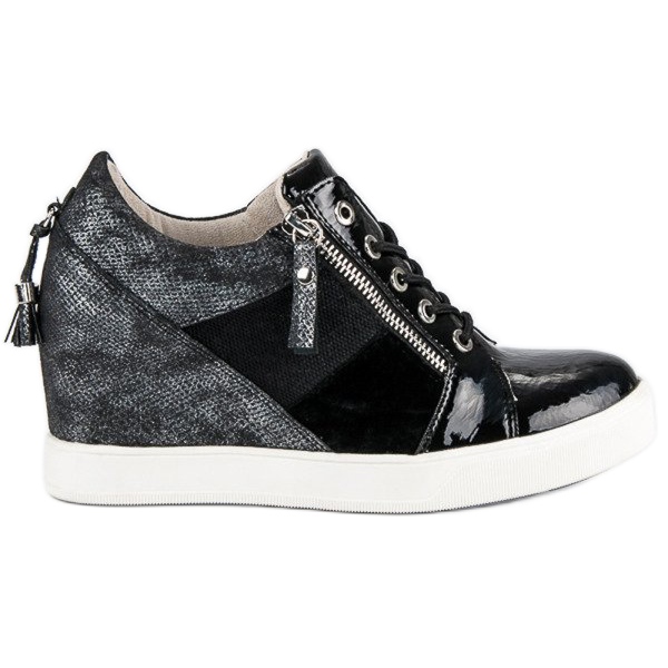 Kylie Fashionabla wedge sneakers svart
