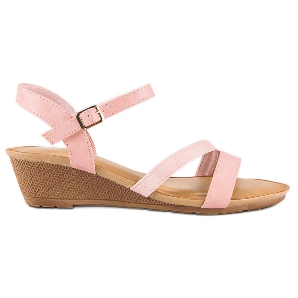 Bello Star Bekväma kilasandaler rosa