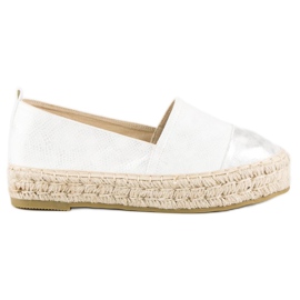 Slip-on espadriller på plattformen vit