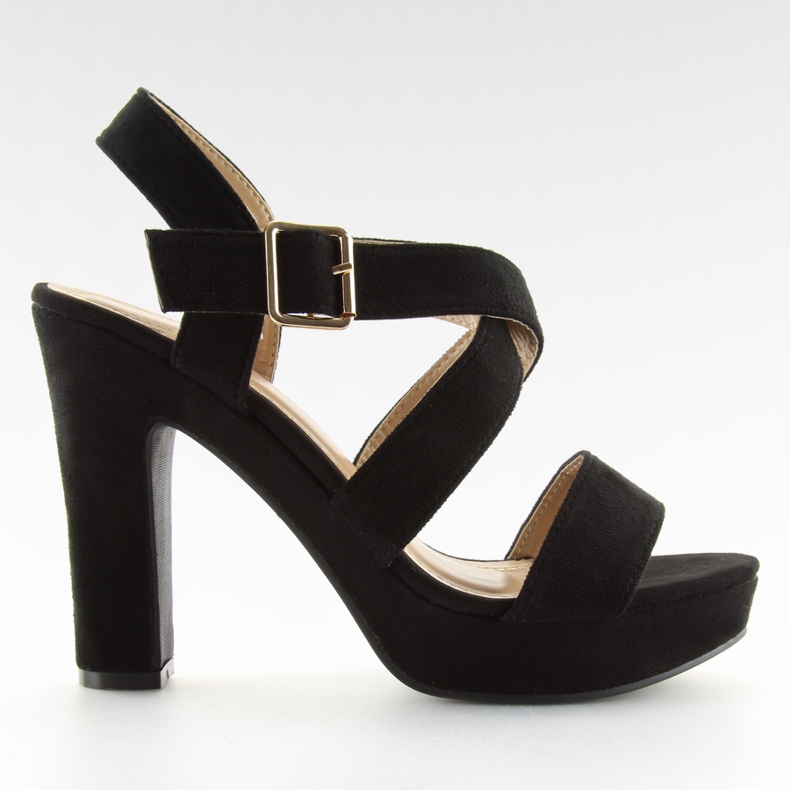 Svarta sandaler på stolpen BJ1602-SD svart