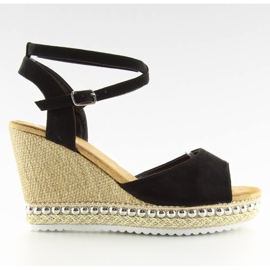 Svarta sandaler på kilen LJ-5K41 svart