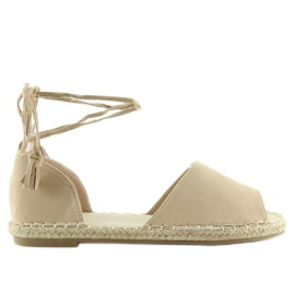 Beige espadrillor med öppen tå Z-17 beige