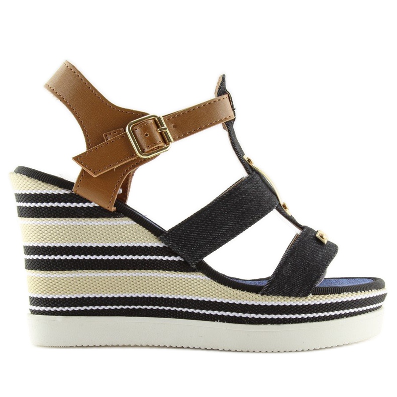 Svarta YQ05 Svarta kilasandaler