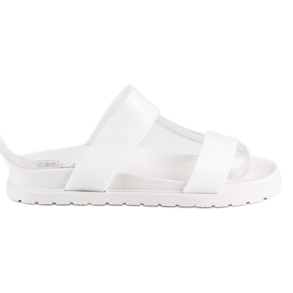 Vita tofflor för kvinnor