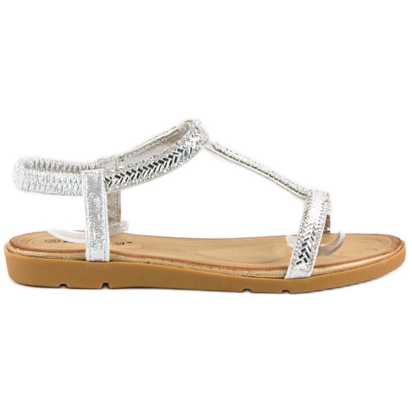 Fama Silver sandaler med ett elastiskt band grå