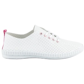 Genombrutna mckeylor sneakers vit rosa