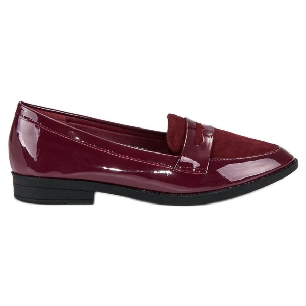 Best Shoes Vinröd lackade loafers mångfärgad